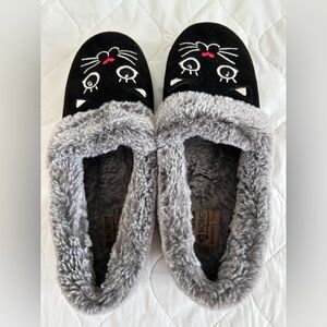 BOBS from Skechers Black and Gray Cat Slippers